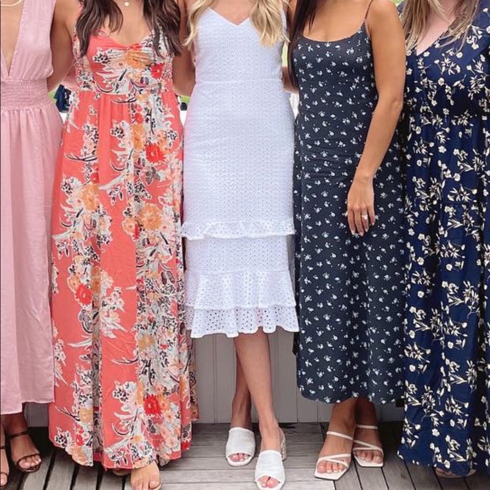 White midi dress